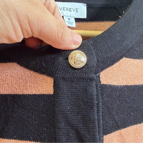 Evereve Mila Lady Like Cardigan Camel brown and Black M - Picture 8 of 10